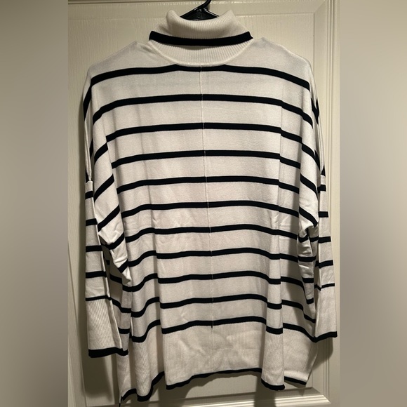 NWOT - Adrianna Papell Striped Turtleneck Sweater - Picture 3 of 6